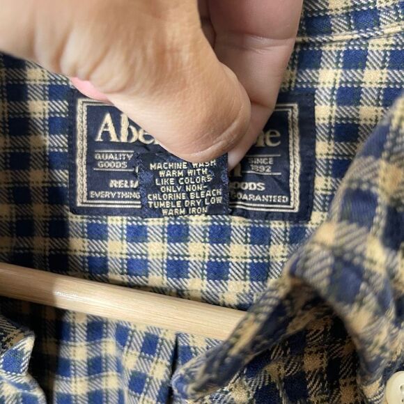 Abercrombie&Fitch Shirt Mens XL Button 
Down Pocket Long Sleeve Plaid Cotton - Picture 4 of 9